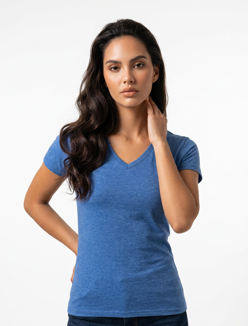 NWT Fruit of the Loom ladies V-Neck T-shirt size LARGE - Picture 1 of 6